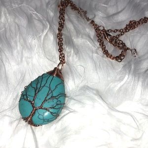 Natural stone tree of life necklace